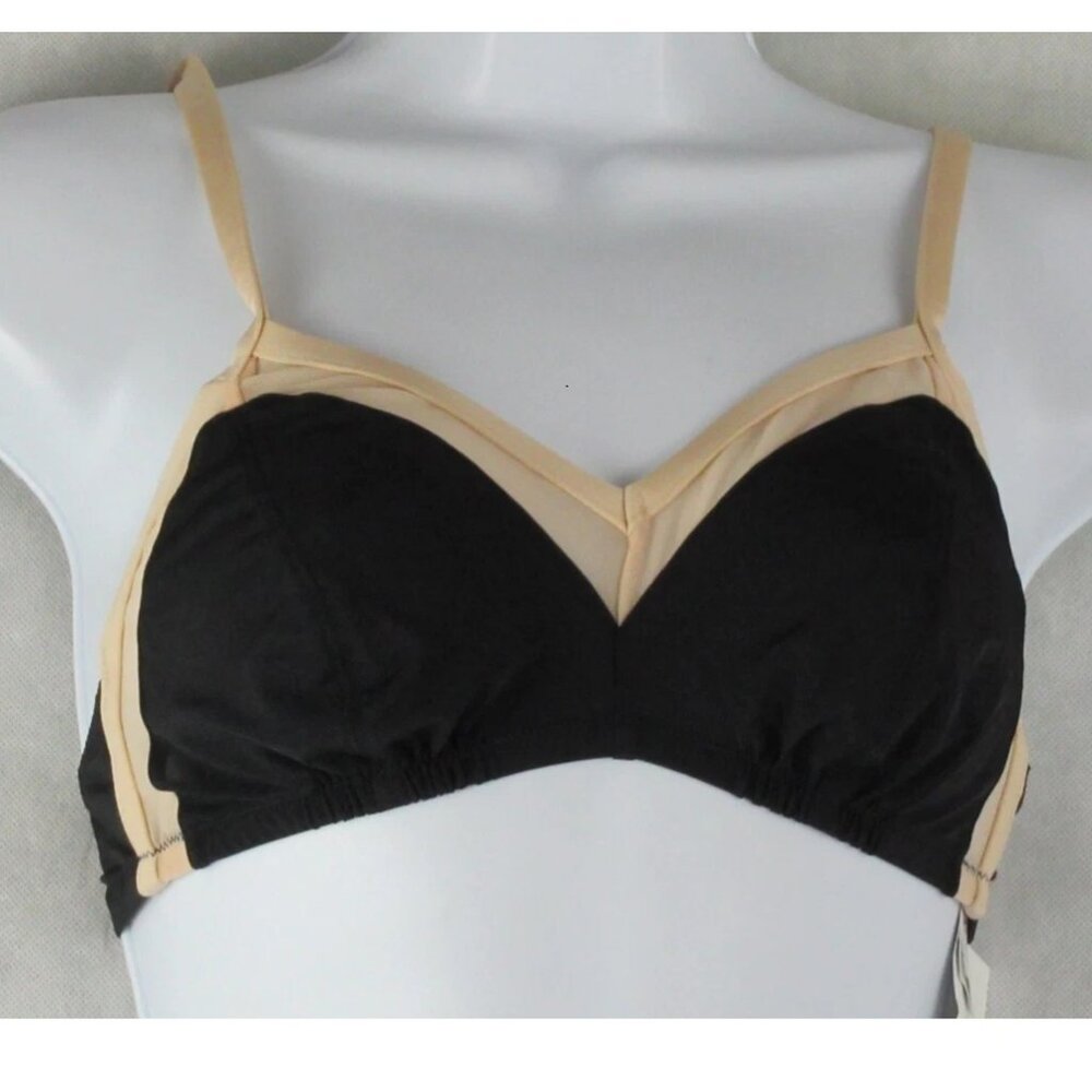 INC International Concepts Women's Colorblock Bralette, Black Beige, Small